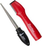 Darlac Tungsten and Diamond Sharpener – 2-in-1 Garden Tool Sharpener with Tungsten Block for Damaged Steel and Diamond for Fine Blades Red