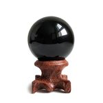 Black Obsidian Crystal Scrying Ball 40mm /1.6" for Fengshui, Scrying, Meditation, Crystal Healing, Divination, Home Decoration, Black Magic Crystal Sphere