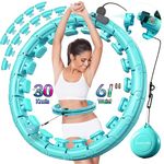 Leann L!fe U1-28 Knots Waist 56”, Magnetic Lock Smart Weighted Hula Hoop for Adults Weight Loss, Infinity Hoop Plus Size, Children Adult Home Outdoors, Fitness Exercise, Abdominal Toner, Light Green