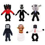 Skibidi Toilet Plush, 11" Titan Speakerman PlushiesToys for Fans and Friends Beautifully Plush Doll Collectible Gifts (6PCS)