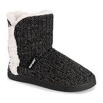 MUK LUKS Women's Cheyenne Slippers, White/Black, 7-Numeric_8