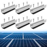 Anbte Solar Panel Mounting Brackets, 6 Pcs 200mm Aluminum Mounting Rail Include M5.5*30mm Screws + Rubber Pads, Solar Panel Holder Mounting Set for Tin Roof, Flat Roof, Sheet Roof, Metal Roof