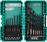 21Pcs M35 Cobalt Drill Bit Set (Pro), 1/16"-1/2", TiAlN Coat, 3-Flats Shank
