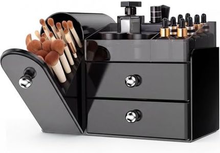 Makeup Organizer,Vanity Organizer with Makeup Brush Holder,Large Skincare Organizers and Bathroom Countertop Organizer,Storage Lipstick,Perfume,Nail Polish,Beauty,Hair Accessories,Gifts for Women