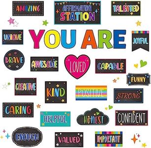 Classroom Affirmation Station Bulletin Board Set Motivational Bulletin Board for Classroom Decor Mental Health Posters Positive Affirmations Accents Cutouts for Teachers School Chart Wall Supplies