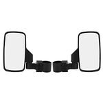 Qiilu Side Rear View Mirror, Pair ATV UTV Side Rear View Mirror Adjustable with Large Vision Replacement for Mule