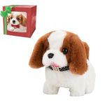 Froplay Zoomer Pup Robotic Dog Realistic Pet, 2025 Realistic Robot Puppy, Interactive Robot Dogs with Touch Sensing, Lifelike Sounds, Walking, Barking, Gifts suitable for boys and girls (brown 02)