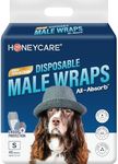 Honeycare Disposable Male Wraps for Senior Dogs, Small Size, 40 Count, Super Absorbent, Breathable, Wetness Indicator, Super Deodorization, Cute Suit Suspenders Design