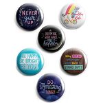 AVI 58mm Regular Size Metal Fridge Magnet Multicolour Motivational Positive Quotes About Life, Dream and You Pack of 6 C6MR8002166