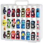 FULLCASE Double Sided Toy Storage Organizer Case for Hot Wheels Car, for Matchbox Cars, Mini Toys, Small Dolls. Carrying Box Container Carrier with 48 Compartments. (Box Only)