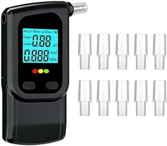 TrrtDo Portable Breathalyzer Alcohol Tester High Precision Digital BAC Tester with LCD Display, Dual Units%BACg/Lmg/L, 10 Mouthpieces Memory Function for Home Travel Personal Use
