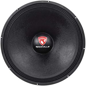 Rockville RVW1800P8 1800w 18" Raw DJ Subwoofer 8 Ohm Sub Woofer 107OZ Magnet, Black