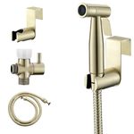 Purrfectzone Bidet Sprayer for Toilet, Handheld Bidet Sprayer Kit, Easy-to-Install Toilet Bidet Sprayer Set, Hand Held Stainless Steel Bidet with Adjustable Flow, Cloth Diaper Sprayer-Brushed Gold