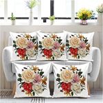 BMRGIFTS Soft Fabric Decorative Designer Printed Cushion Cover Decorations for Sofa Living Room 12 x 12 inch Set of 5 Multi (CC13)