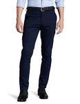 Symbol Premium Men's Slim Fit Flexi Waist Casual Pants (SYP-CTR-01_Navy Blue_32)