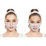 iSuperb 2pcs Beauty Face Sculpting Sleep Mask V Line Shaping Face Masks Double Chin Reducer, Chin Up Mask Face Lifting Belt, Face Tightening Chin Mask (2pcs)