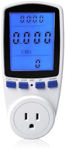 AMTAST Power Consumption Monitor Electricity Usage Monitor with Backlight LED Plug Power Watt Voltage Amps Meter, Overload Protection and 7 Display Modes for Energy Saving