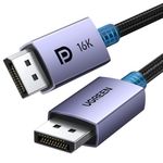 UGREEN 16K Displayport 2.1 [VESA Certified] Cable 3M, DP to DP Male to Male Cord 40Gbps Support 16K@30Hz 8K@240Hz 4K@240Hz Nylon Braided HDR HDCP DSC 1.2a, Compatible FreeSync G-Sync Video Monitor