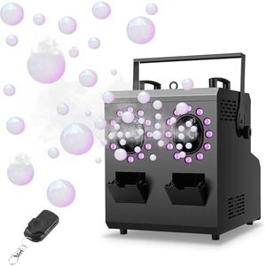 ENDYSHOW Fog Bubble Machine,1500W 3IN1 Smoke Bubble Machine with 24LEDs RGBW 4IN1 Lighting Effect Remote Control Timer Settings DMX512 for Halloween Birthday Parties Wedding Show Festival Stage