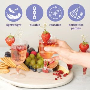 MATANA Clear Plastic Wine Glasses, 48-Pack – Reusable Party Cups