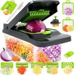 Generic 12 in 1 Food Dicer,veggie chopper,vegteable chopper,onion chopper,slicer, medium, Green