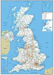 Road Map of the UK - Size A0-84.1 x 118.9cm - Paper Laminated