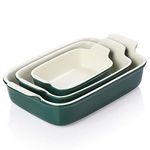 Sweejar Home Porcelain Bakeware Set for Cooking, Rectangular Ceramic Casserole Dish, Lasagne Pans for Casserole Dish, Cakes, Dinner, Kitchen, Banquet and Daily Use (Jade)