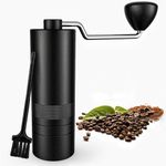 Gerylove Manual Coffee Grinder, Stainless Steel Hand Coffee Grinder, 11-Click Fine Adjustment, Portable Conical Burr Coffee Bean Grinder, Camping, Travel Espresso Coffee Hand Grinder with Hand Crank