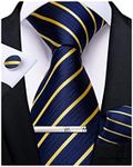 DiBanGu Blue Yellow Stripe Tie for 