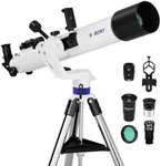 SVBONY SV520 Telescope for Adults High Powered, 90mm Aperture 800mm Focal Length, Refractor with AZ Mount, Telescope Kit for Beginners with PL10, K25 Eyepiece, Barlow Lens, Phone Mount