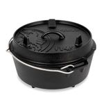 Petromax ft4.5 Dutch Oven Cast Iron for Cooking and Baking with Lid, Handle and Feet for 2 to 5 People 3.5 Litres