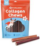 Trusty Paws Beef Collagen Sticks for Dogs - One Ingredient Collagen Chews - USA Beef Collagen Dog Chews Long Lasting - 20oz Bag, 30 Collagen Chew Sticks for Dogs