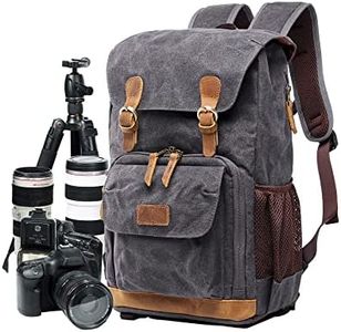 Camera Bag, Canvas SLR DSLR Camera Backpack Large Capacity Front Open Waterproof Anti-shock Camera Rucksack Camera Travel Bag Professional Camera Lens Organizer Gray