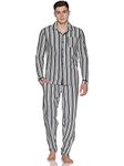 ECOLINE Clothing Men's Cotton Printed Pyjama Set Pack Of 1 (Ec-Mens-Pyjama Set-Yarn Dyed Stripes-Xl_Multicolored_X-Large, Pajama Set)