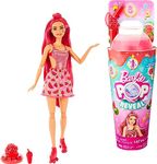 Barbie Pop Reveal Doll & Accessories, Watermelon Crush Scent with Red Hair, 8 Surprises Include Slime & Squishy Puppy