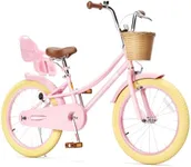XJD Girls Bike for 2-12 Years Old Kids 12-20 Inch Toddler Bike | & Basket | Bell (20 Inch with Kickstand, WithoutTraining Wheels,Pink)