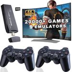 New Tv Gaming System | Wireless Console Retro Gaming Console |4K Ultra HD |Plug & Play Wireless TV Video Game System | 24,000+ Games | 10 Emulators | Dual-Player Setup | 2.4G Wireless Game Stick