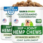 Hemp Chews Dogs Hip Joint Pain Relief - Glucosamine Chondroitin Hemp Treats for Joint Health - Dog Joint Supplement Large Breed & Small - Hemp Oil Pill - Canine Vitamin Treat Old Dog (240Ct/Chicken)