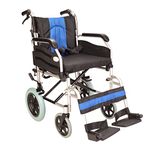 Lightweight folding deluxe aluminium transit wheelchair with handbrakes ECTR02-18