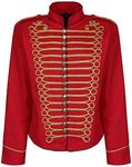 Ro Rox Men's Punk Officer Military Drummer Parade Jacket - Red & Gold (Men's S)