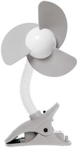Dreambaby Deluxe EZY-Fit Clip-on Fan with Soft Fins - Perfect for Strollers, Cribs, Wheelchairs, Beach, and Pool - Grey/White