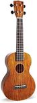 Mahalo Hano Concert Ukulele, Wooden Musical String Instrument with Geared Machine Head & Ukulele Case, Beginners Ukulele Concert Kit for Adults, Includes E-Book Guide, Brown