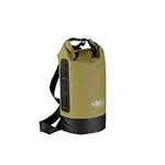 Pelican - ExoDry 10L Small Drybag - Olive - Waterproof - Shoulder Strap - Thick & Lightweight - Roll Top Dry Compression - Keeps Gear Dry for Kayaking, Beach, Rafting, Fishing