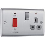 BG Electrical Switched Cooker Control Unit with a Power Indicator and Socket