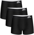 JustWears Everyday Mens Trunks, 3 Pack | Breathable Anti-Chafe Underwear with Moisture-Wicking MicroModal Air Cool Fabric | Ergonomic Support | Seamless Sustainable Boxers for Men | Pants Gift