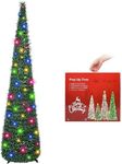 N&T NIETING 1.5m Artificial Christmas Tree Folding Pop Up Christmas Tree with Green Pine Needles