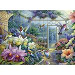 Bits and Pieces - 1500 Piece Jigsaw Puzzle for Adults 23" x 33" (61 cm x 84 cm) - Antique Greenhouse - 1500 pc Bird Fountain Beautiful Flower Garden Jigsaw by Artist Oleg Gavrilov