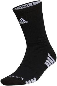adidas Unisex Creator 365 Basketball Crew Socks (1-Pair), Black/White, Large