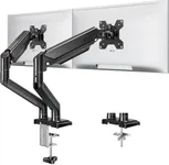 Dual Monitor Stand fits up to 32 inch, 4.4-19.8 lbs Computer Screens, Dual Monitor Desk Mount Height Adjustable, Monitor Arms for 2 Monitors, Home Office VESA Mounts with Gas Spring, Freelift Black