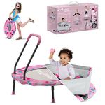 smarTrike 9200003 Indoor Toddler Trampoline with Handle, Ball Pit with 100 Balls Included, Foldable Kids Trampoline, 1-5 Years, Pink